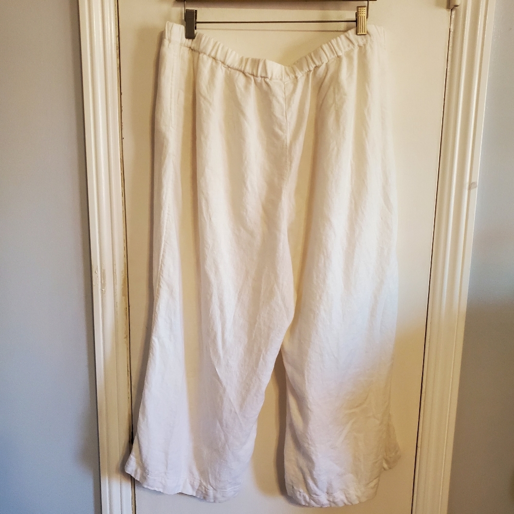 PureJill J.Jill Linen Blend Elastic Waist Pull on Pants size L Coastal Vacation - Picture 5 of 13